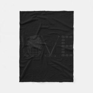 Ice Hockey Vintage Love Love  Fleece Blanket