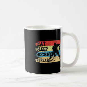 Ice Hockey Vintage Retro Eat Sleep Hockey Repeat Coffee Mug
