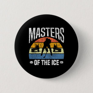 Ice Hockey Vintage Retro Masters Of The Ice 6 Cm Round Badge
