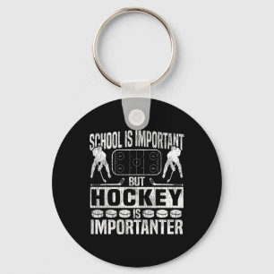 Ice Hockey Vintage School Is Important But Hockey Key Ring