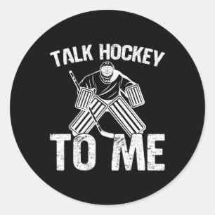 Ice Hockey Vintage Talk Hockey To Me  Classic Round Sticker