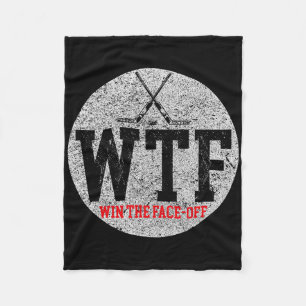Ice Hockey Vintage Wtf Win The Face-off (1) Fleece Blanket