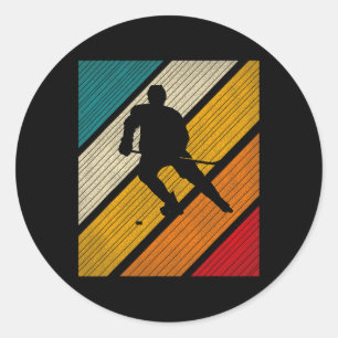 Ice Hockey Winter Sport_retro Vintage For Hockey P Classic Round Sticker