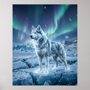 Ice Husky Frozen Tundra Art Poster