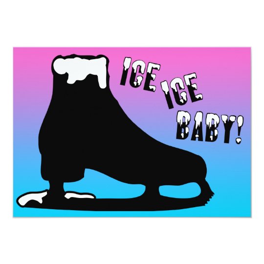 ice ice baby : ice skating party invitation
