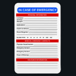 ICE In Case of Emergency Response Magnet<br><div class="desc">Are you ready for the unexpected? Fill in this customised Emergency Medical Card for the senior citizen in your life and place it on the fridge for EMTS, First Responders, Ambulance, Fire Department, or Police to easily view. This handy medical alert information card communicates all information regarding your medical history,...</div>