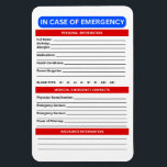ICE In Case of Emergency Response Magnet<br><div class="desc">Are you ready for the unexpected? Fill in this customised Emergency Medical Card for the senior citizen in your life and place it on the fridge for EMTS, First Responders, Ambulance, Fire Department, or Police to easily view. This handy medical alert information card communicates all information regarding your medical history,...</div>