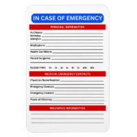 ICE In Case of Emergency Response Magnet