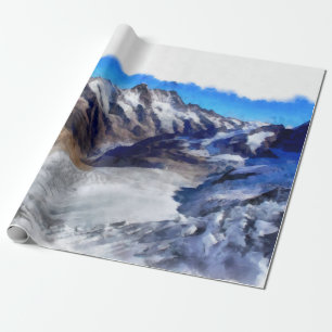 Ice in the towering Swiss Alps Wrapping Paper