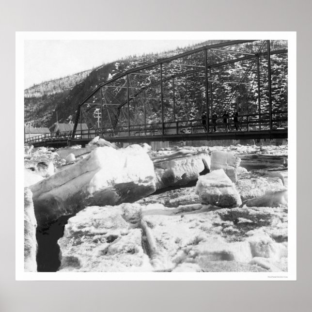 Ice Jam Dawson Bridge Alaska 1910 Poster (Front)