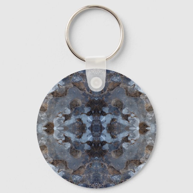 Ice kaleidoscope pattern key ring (Front)