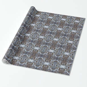 Ice kaleidoscope pattern wrapping paper
