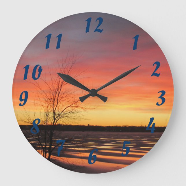 Ice Lake Sunset Clock (Front)