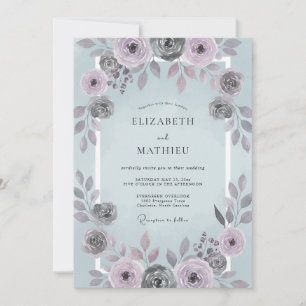 Ice Lavender Painted Wedding Invitation