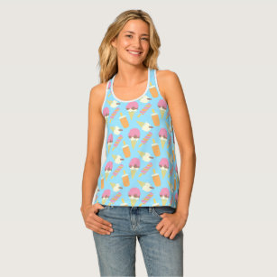 Ice lollies and ice cream graphic pattern tee