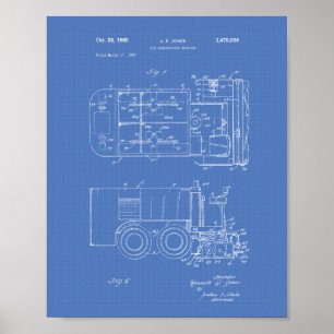 Ice Machine 1969 Patent Art - Blueprint Poster