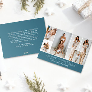 ICE Merry Christmas Elegant 6 Collage Photo Holiday Card