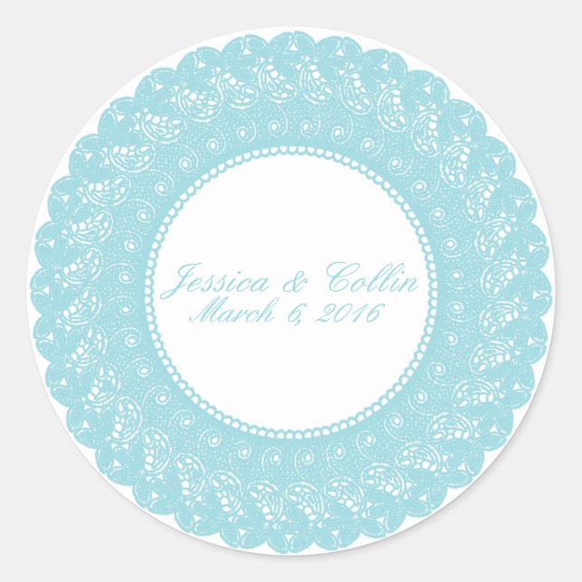 Ice/mint blue & white lace custom sticker (Front)