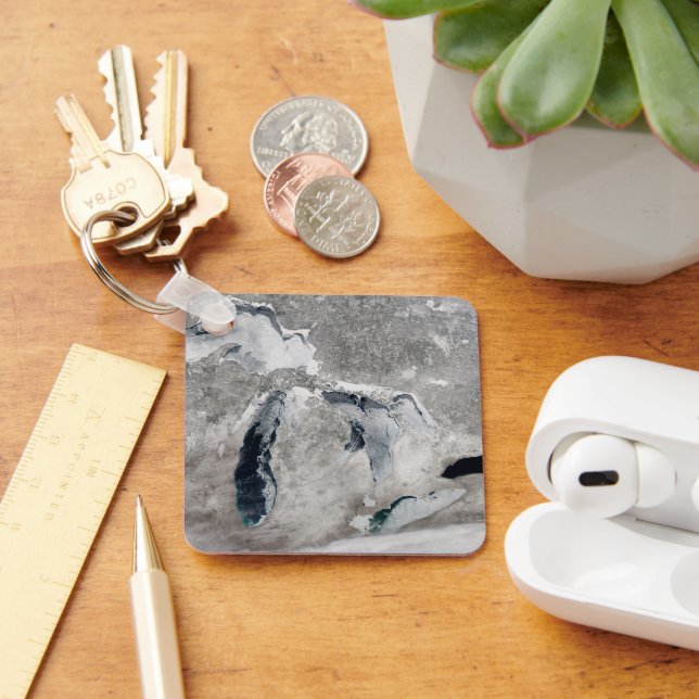 Ice On The Great Lakes, United States. Key Ring (Desk)