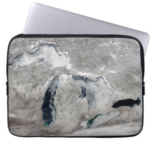 Ice On The Great Lakes, United States. Laptop Sleeve