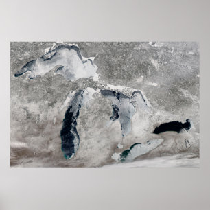 Ice On The Great Lakes, United States. Poster