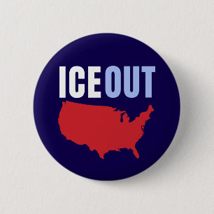 ICE OUT Anti Trump USA 6 Cm Round Badge