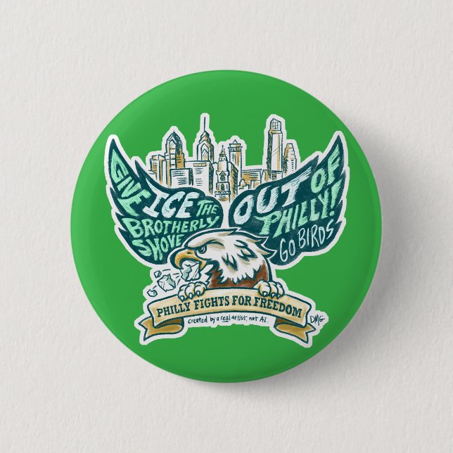 ICE out / Go Birds Button (Front)