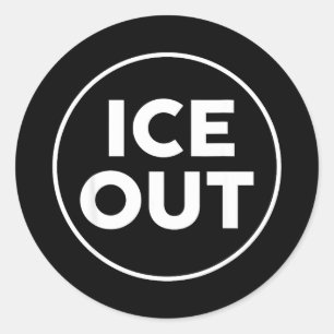 Ice Out Support Button Style Classic Round Sticker