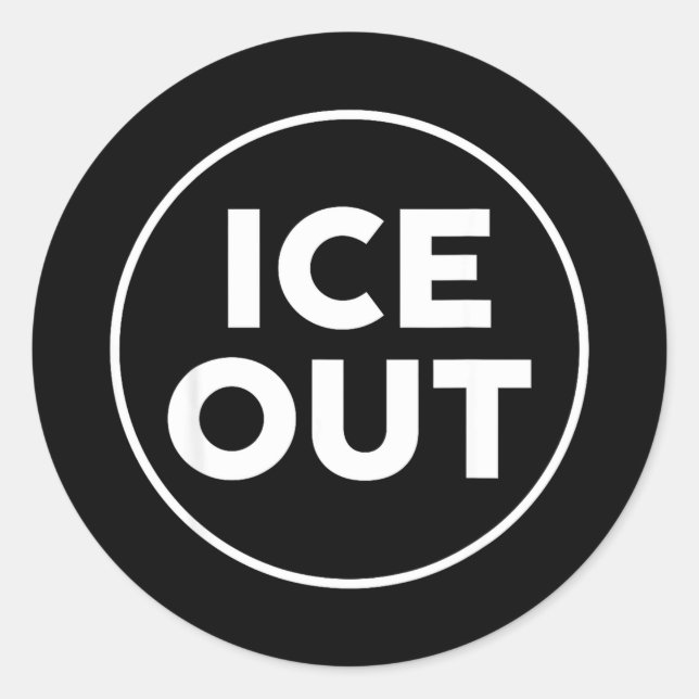 Ice Out Support Button Style Classic Round Sticker (Front)