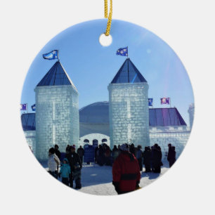 Ice Palace at Carnaval de Quebec, Canada Ceramic Ornament