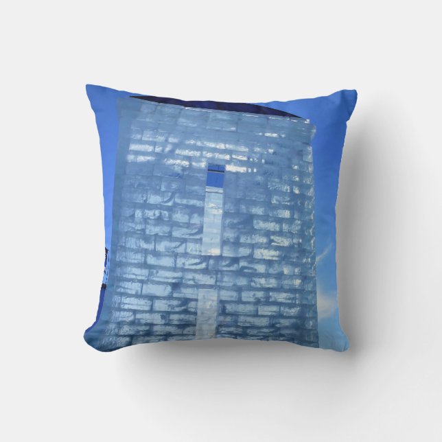 Ice Palace at Carnaval de Quebec, Canada Cushion (Front)