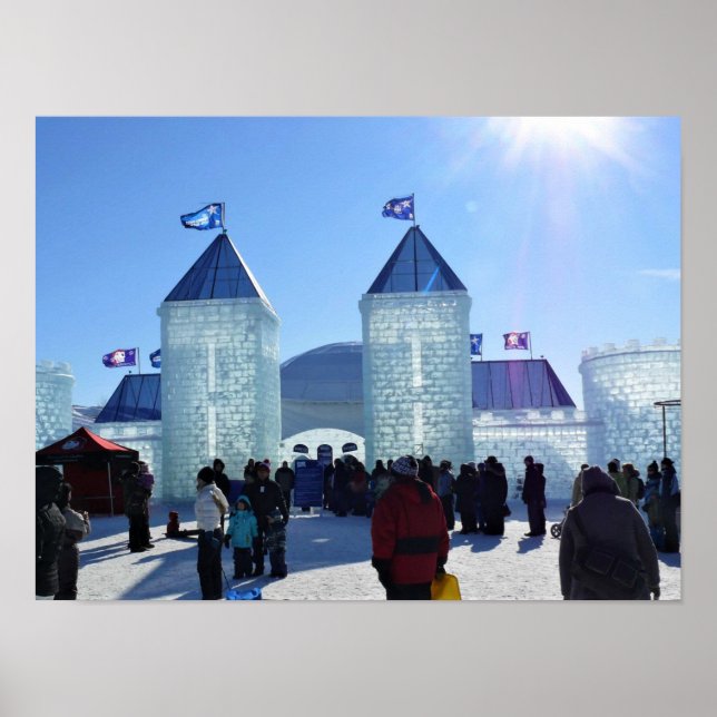 Ice Palace at Carnaval de Quebec, Canada Poster (Front)