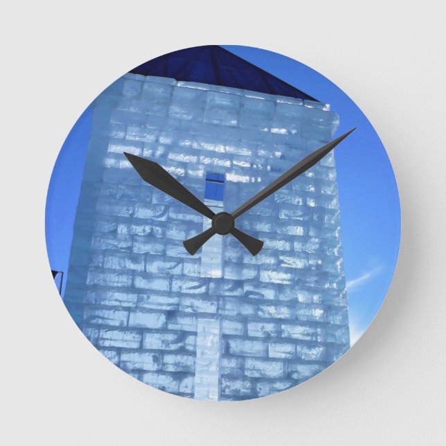 Ice Palace at Carnaval de Quebec, Canada Round Clock (Front)