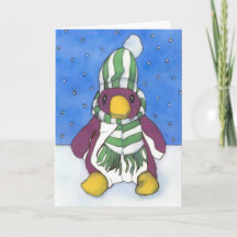 Ice Penguin Christmas Card