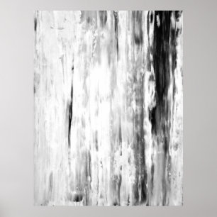 'Ice Pick' Black and White Abstract Art Poster