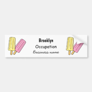 Ice pop cartoon illustration bumper sticker