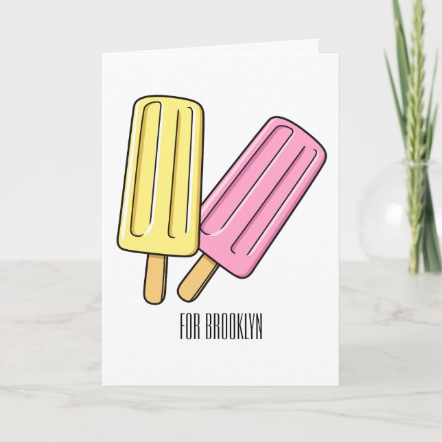 Ice pop cartoon illustration  card (Front)
