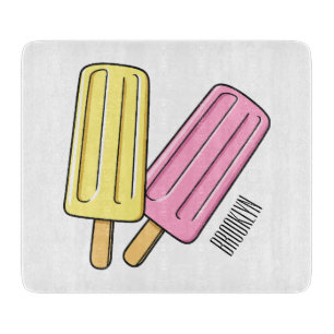 Ice pop cartoon illustration cutting board