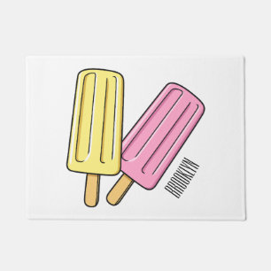 Ice pop cartoon illustration doormat