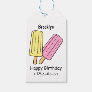 Ice pop cartoon illustration gift tags