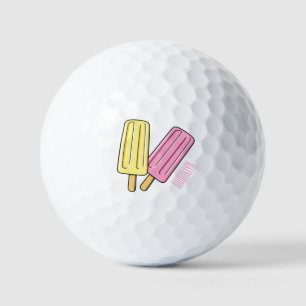 Ice pop cartoon illustration  golf balls