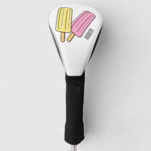 Ice pop cartoon illustration golf head cover