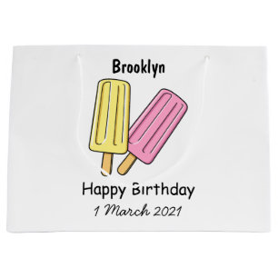 Ice pop cartoon illustration large gift bag