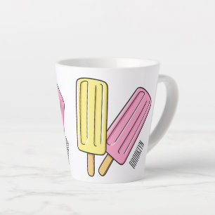 Ice pop cartoon illustration   latte mug