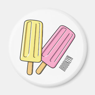 Ice pop cartoon illustration magnet