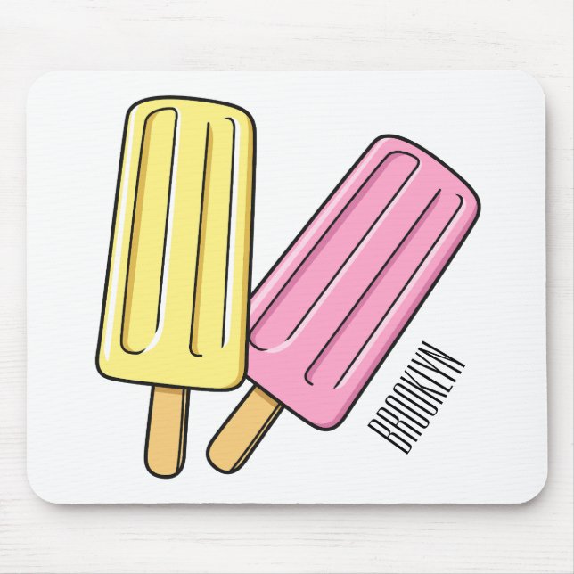 Ice pop cartoon illustration mouse pad (Front)