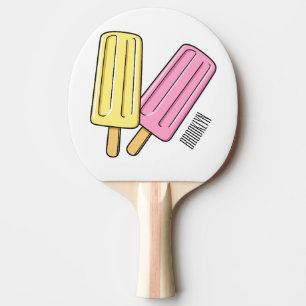 Ice pop cartoon illustration ping pong paddle