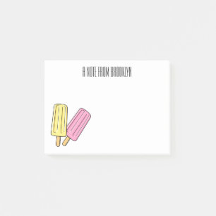 Ice pop cartoon illustration post-it notes