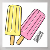 Ice pop cartoon illustration 