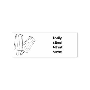 Ice pop cartoon illustration rubber stamp